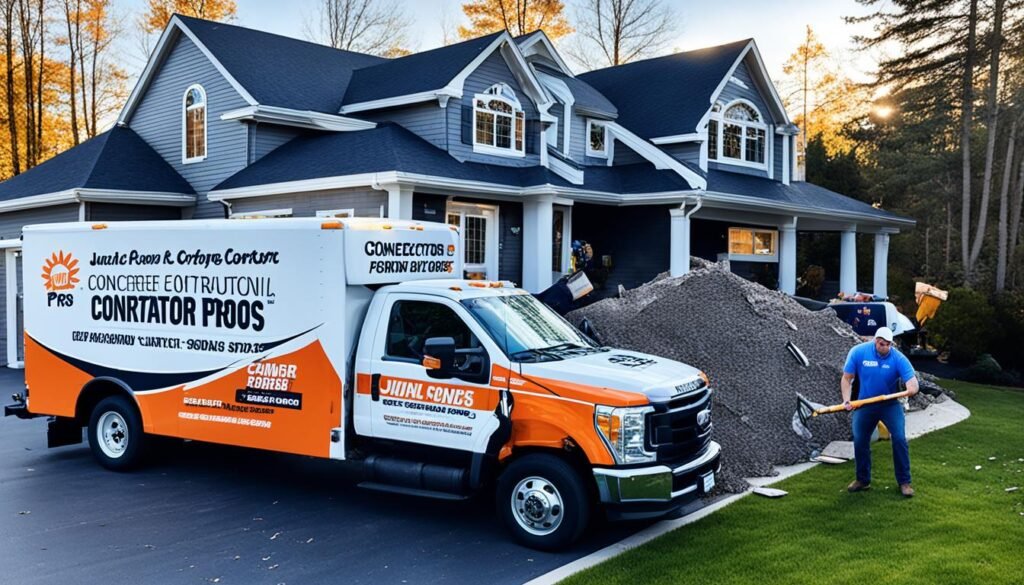 Efficient Junk Removal Truck at Concrete Contractor Pros