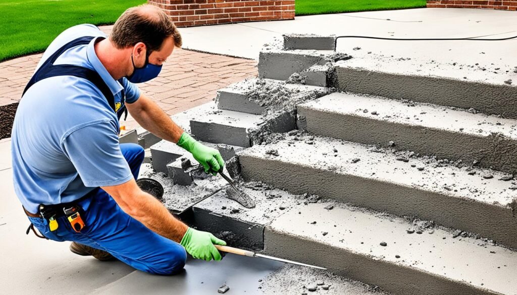 professional concrete step repair service